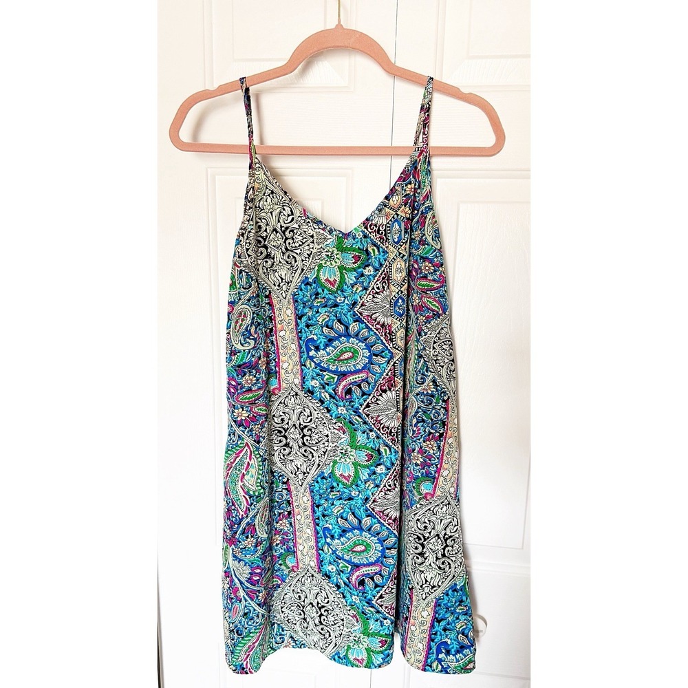 Shein Paisley Print Slip Dress In Size Small/petite. Length 26" PTP 18" - Picture 2 of 4